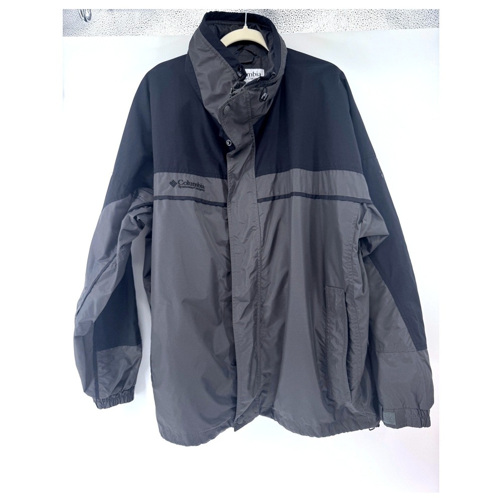 Columbia Bugaboo Interchange Jacket Mens XXL Gray Black Hooded Ski Shell 2XL